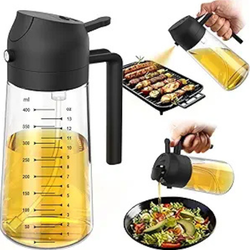 TrendPlain 2-in-1 Glass Olive Oil Sprayer (470ml)