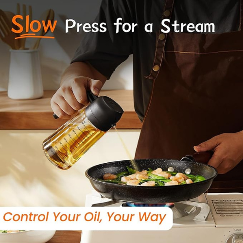 TrendPlain 2-in-1 Glass Olive Oil Sprayer (470ml)