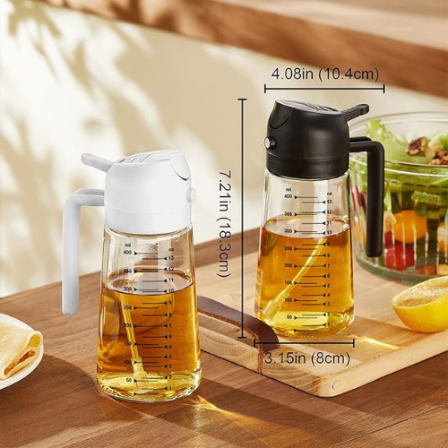 TrendPlain 2-in-1 Glass Olive Oil Sprayer (470ml)