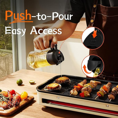 TrendPlain 2-in-1 Glass Olive Oil Sprayer (470ml)